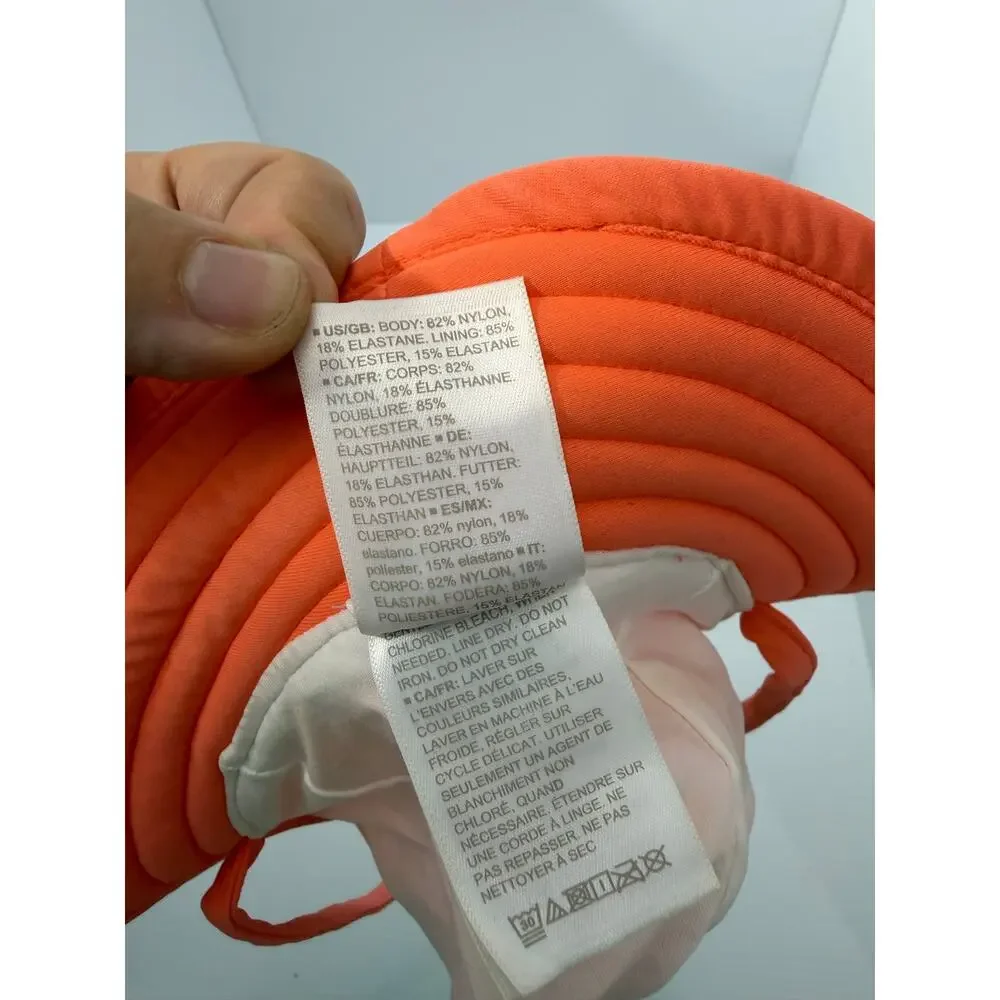 Hanna Andersson Moon and Back Kids Sun Hat Orange Wide Brim Chin Tie 4XS